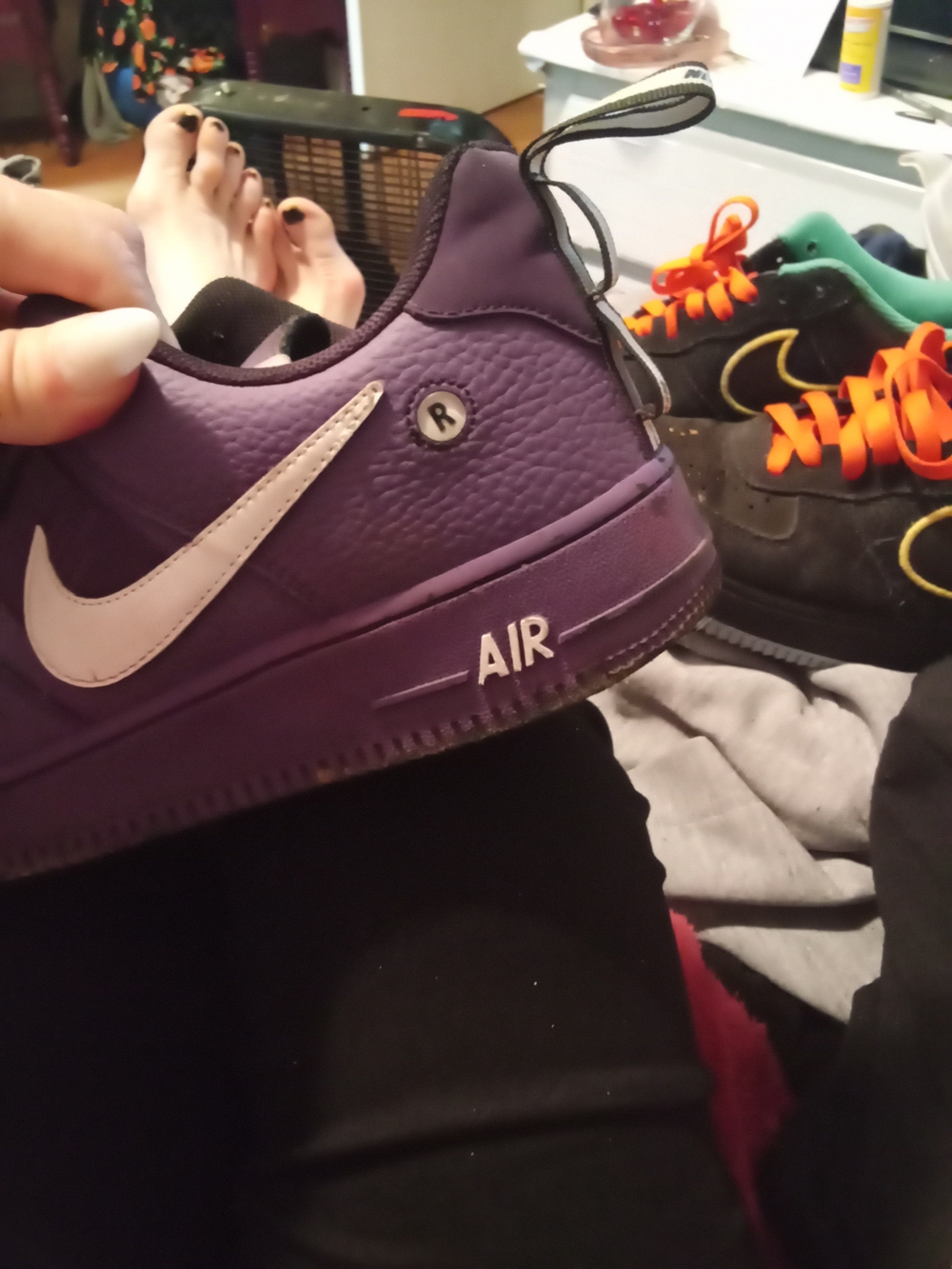 Nike Purple and White Air Boat Shoes